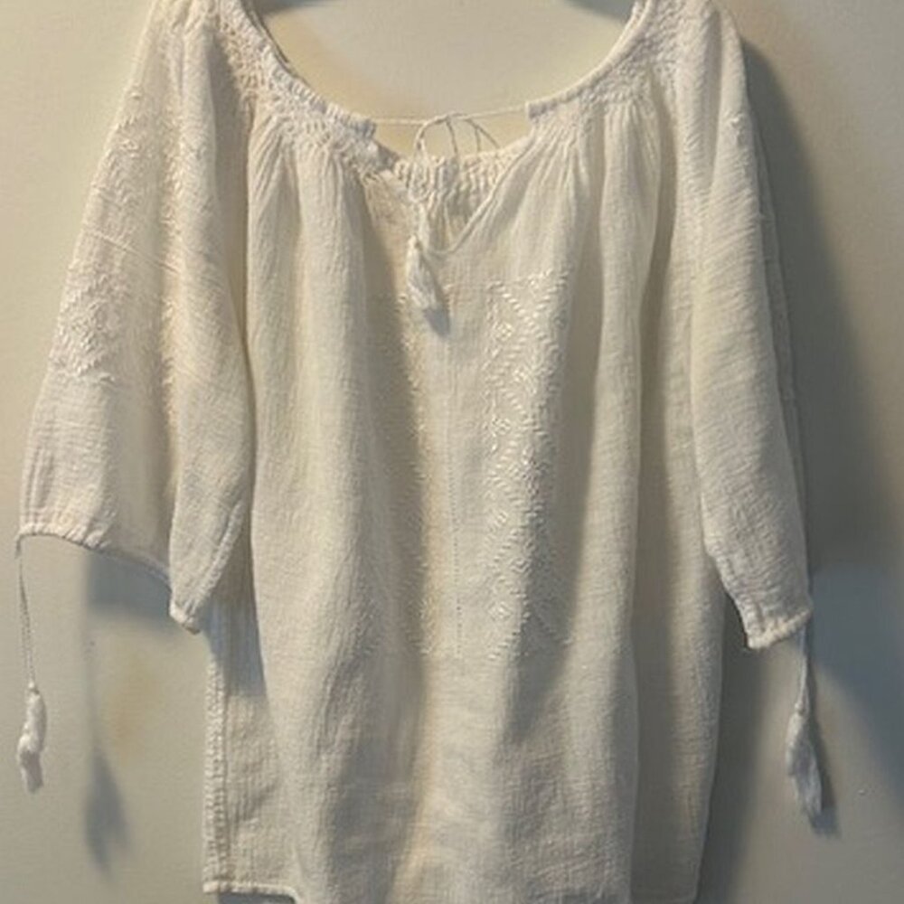 Famous Genuine Linen Romanian Blouse - Girls 6-14